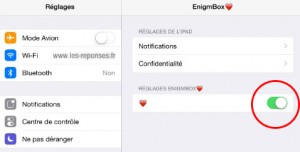 reglages enigmbox la machine