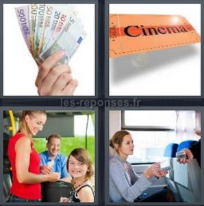 4 images 1 mot 6 lettres billets vaches dessin