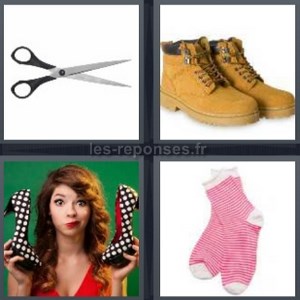 réponse niveau 4 images 1 mot chaussures chaussettes