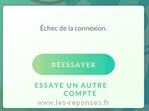 echec de la connexion pokemon go