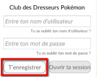 s'inscrire à pokemon go