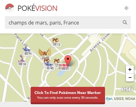 localiser pokemon