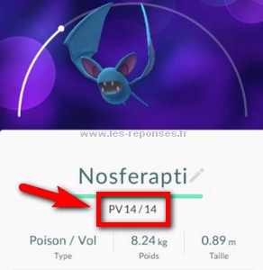 point de vie pokemon go