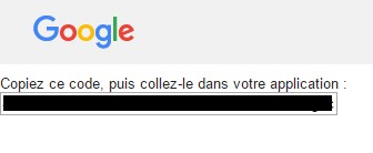 clé d'authentification Google