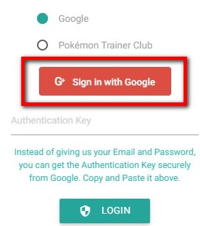 connexion google pokeadvisor