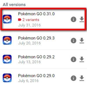 derniere version de pokemon go