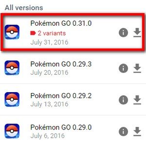 derniere version de pokemon go