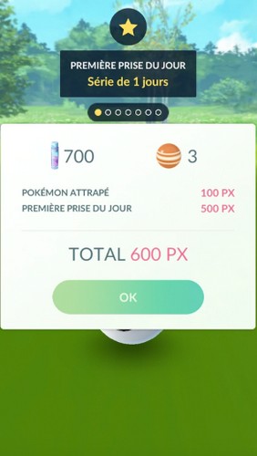 bonus pokemon attrapé