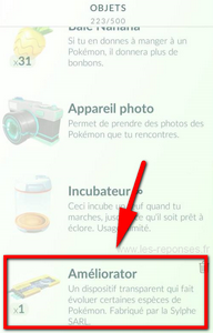 ameliorator dans un pokestop