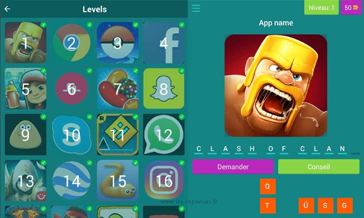 capture d'écran du jeu App Guessing