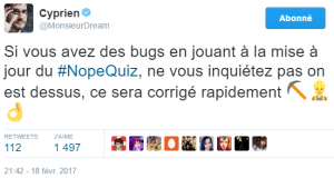 correctif bug nope quiz