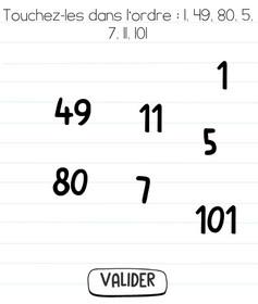 solution brain test niveau 15 ordre nombre