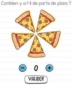 brain test niveau 5 part de pizza solution