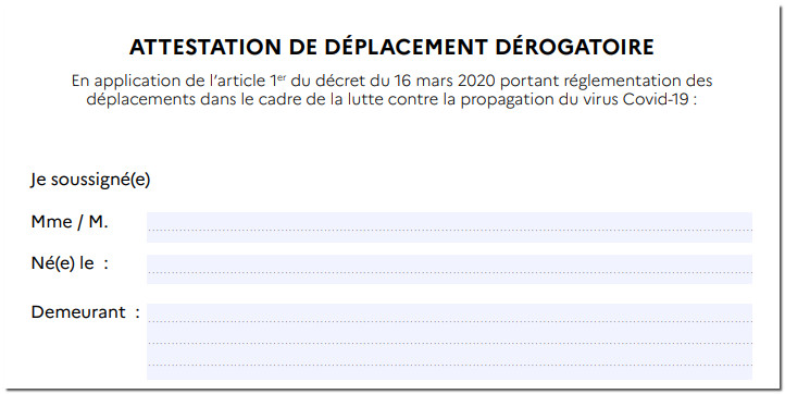 attestation deplacement epidemie france