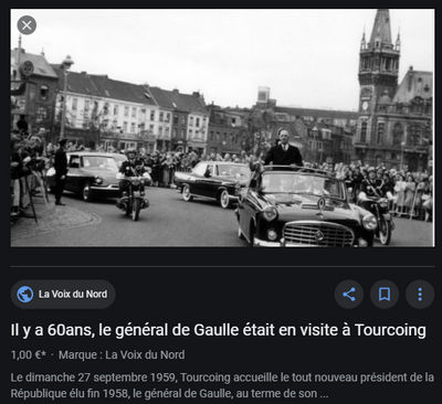 de gaulle en visite à Tourcoing